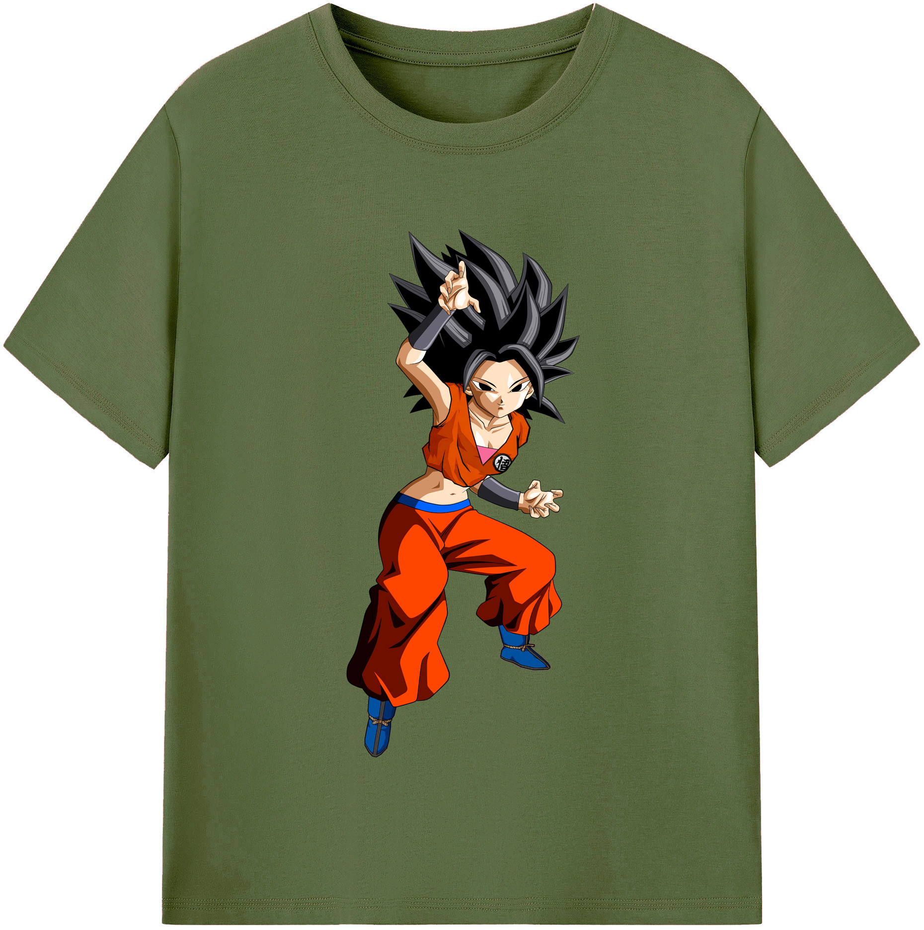 （画像用） ドラゴンボール カリフラ DRAGON BALL Caulifla 綿100％半袖Tシャツ（フロントプリント）